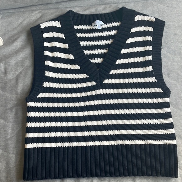 & Other Stories Sweaters - 100% cotton, black & white striped vest from &other stories.
